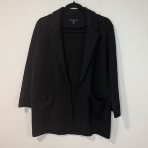 J. Crew Sophie Open-front Sweater-blazer Cardigan Black Small Wool Cotton